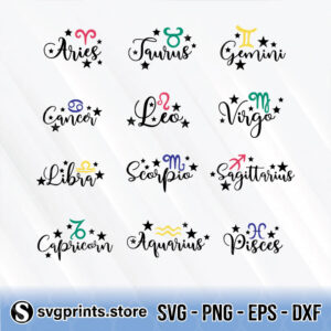 Zodiac Signs svg png dxf eps