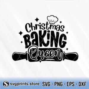 christmas baking queen svg png dxf eps