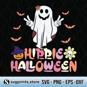 hippie halloween retro ghost svg png dxf eps