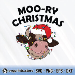 moory christmas cow svg png dxf eps