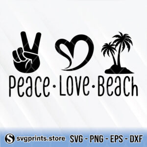peace love beach svg
