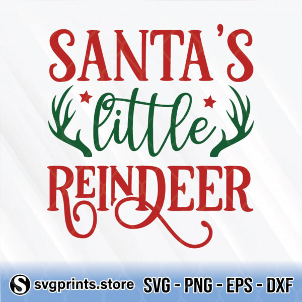 santa's little reindeer svg png dxf eps