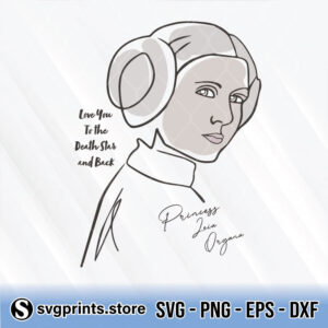 Star Wars Princess Leia Death Star Love svg png dxf eps